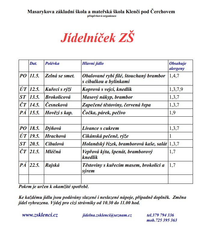 Jídelní lístek